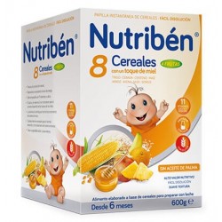 Nutribén Papilla 8 Cereales, Miel y 4 Frutras 600gr