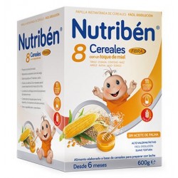 Nutribén Papilla 8 Cereales, Miel y Fibra 600gr